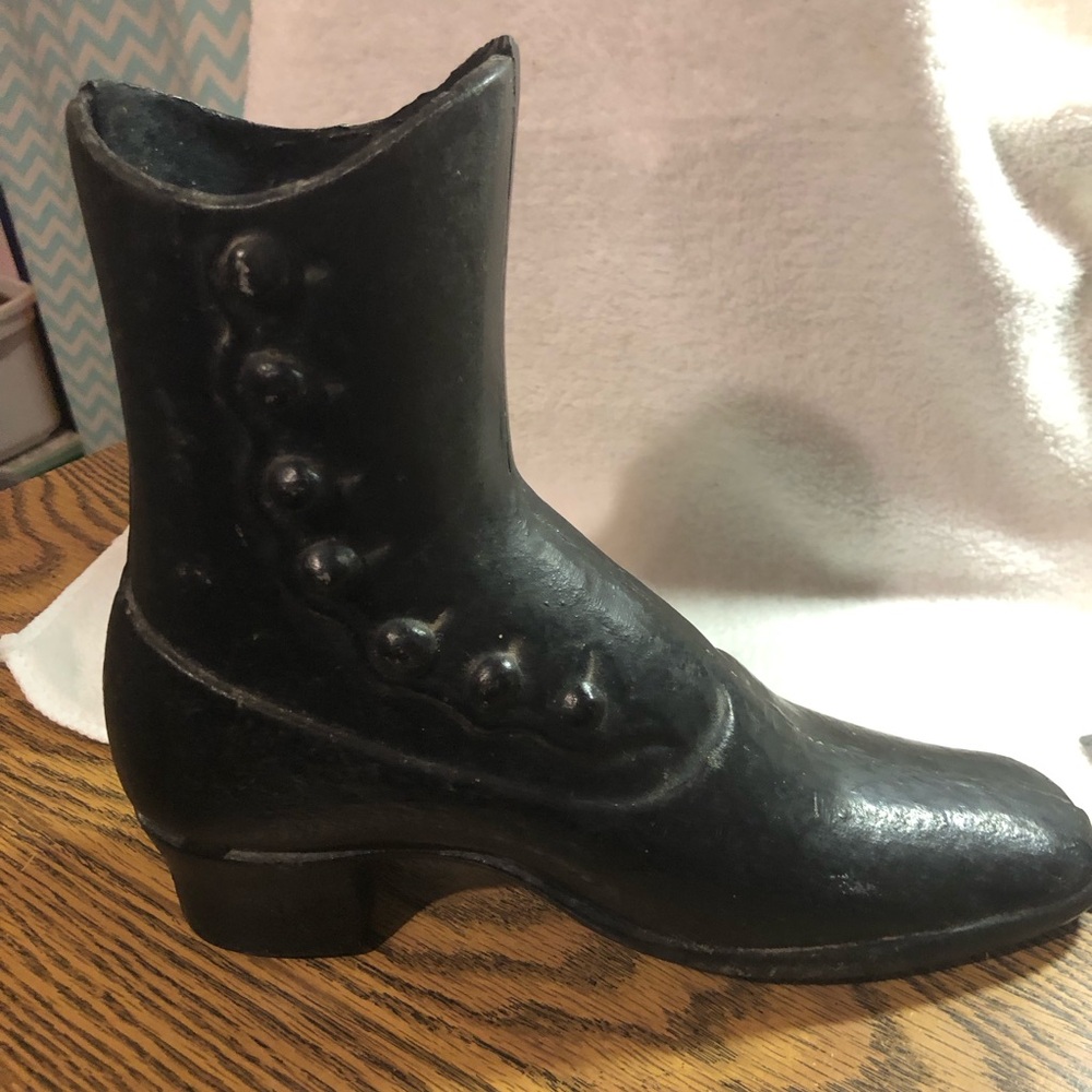 Vintage Cast metal Victorian high button boot home decor